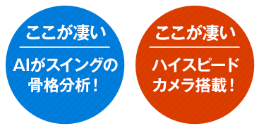 ここが凄い！AIがスイングの骨格分析！ハイスピードカメラ搭載
