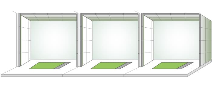 ゴルフシミュレーターを3台並べる