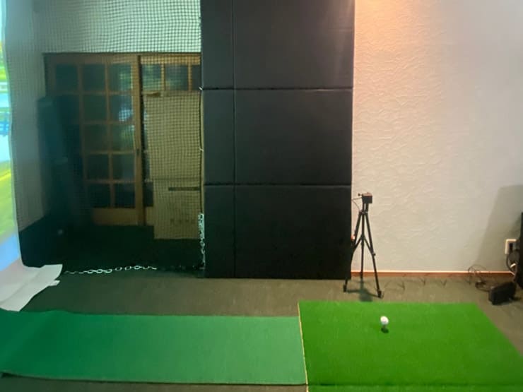 打席マットを置いて設置完了